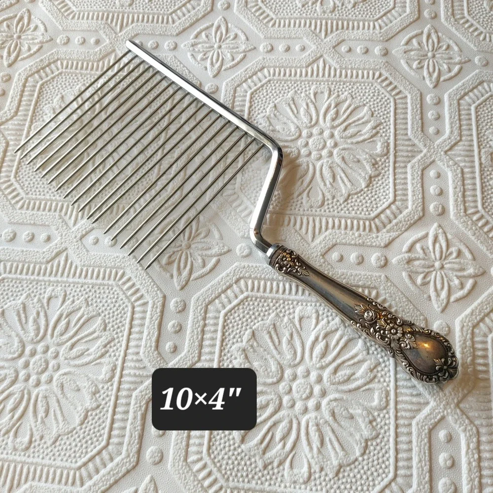Vintage WEB Sterling Silver Handle Angel Food Cake Breaker Floral Repousse 10x4